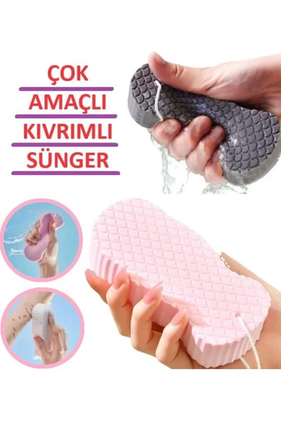 İB GLOBAL Sünger Çok Amaçlı Sihirli Peeling Süngeri Bebek Banyo Süngeri Duş Lifi Kıvrımlı Sünger Yumuşak Lif ürün görseli