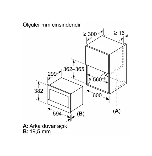 Bosch BEL7321B1 Serie 8 21 L Ankastre Mikrodalga Fırın Siyah - Resim 5