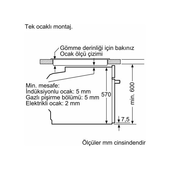 Bosch HUA736EN0T 76 L Buhar Destekli Ankastre Fırın - Resim 5