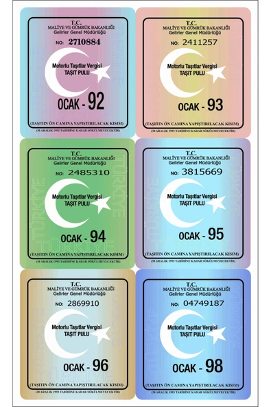 İB GLOBAL Ön Cam Vergi Pulu Nostalji Sticker ürün görseli