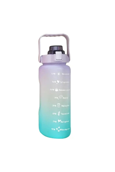 İB GLOBAL Motivasyonel Su Matarası Su Şişesi Suluk 2 Litre Tritan Spor Salonu Su Şişesi Bpa Içermez Suluk - 1