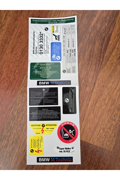 İB GLOBAL BMW E36 ORJİNAL ETİKET TAKIMI E36 E 36 ETİKET ürün görseli