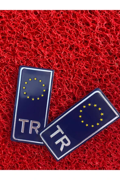 İB GLOBAL Aliminyum TR Plaka Yapıştırma 2'li Mavi - Resim 2