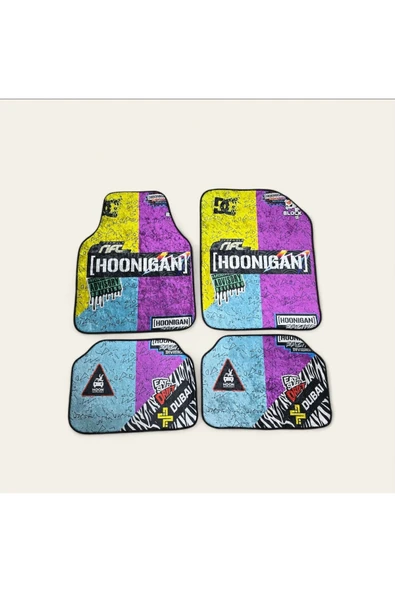 İB GLOBAL DEKOR BASKILI OTO HALI PASPAS TAKIMI ürün görseli