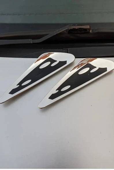 İB GLOBAL Oto Silecek Rüzgarlığı Krom-Siyah 2'li Set - Resim 3