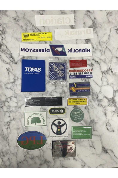 İB GLOBAL Tofaş Etiket Takımı Yeni 18 Adetli - Tofaş Etiket Takımı-tofaş Etiket Takımı 1.kalite Baskı ürün görseli