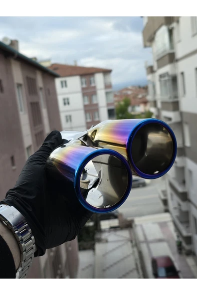 İB GLOBAL Yanık Egzoz Ucu Çift Çıkış Düz Egzoz Kafası - Resim 4