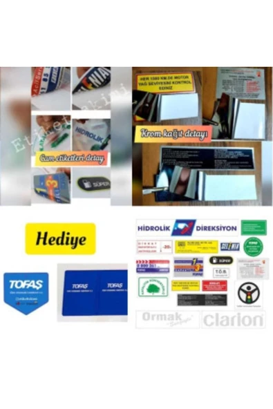 İB GLOBAL Tofaş Etiket Takımı Yeni 19 Adetli - Tofaş Etiket Takımı - Tofaş Orjinal Etiket Takımı - 1