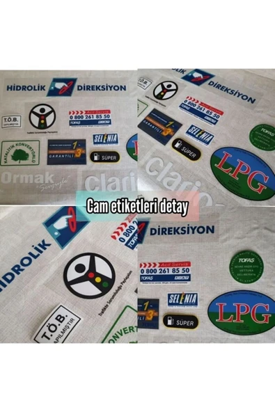 İB GLOBAL Tofaş Etiket Takımı Yeni 19 Adetli - Tofaş Etiket Takımı - Tofaş Etiket Takımı - Resim 2