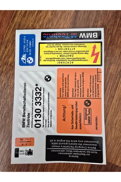İB GLOBAL BMW E30 ORJİNAL ETİKET TAKIMI E30 E 30 ETİKET - Resim 3