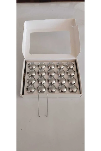 İB GLOBAL 19mm Krom Düz Tip Bijon Kapağı Seti 20'li - Resim 2