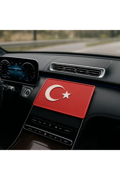 İB GLOBAL TÜRK BAYRAKLI Kaymaz Torpido Pedi - BAYRAKLI Kaydırmaz Ped - TÜRK BAYARAKLI Ped - 1