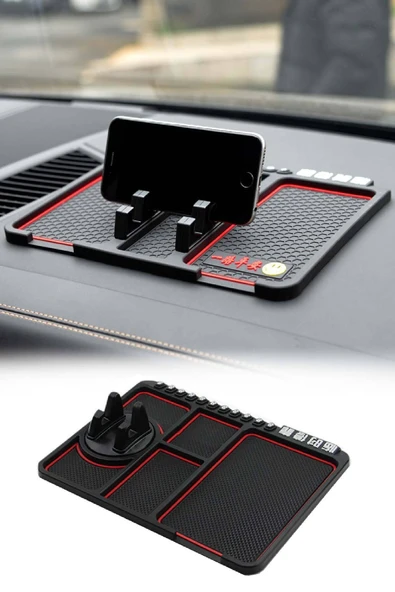 İB GLOBAL Araç İçi Kaydırmaz Ped 3D Numaratör Telefon Tutuculu Torpido Kaydırmaz XL Kare ürün görseli