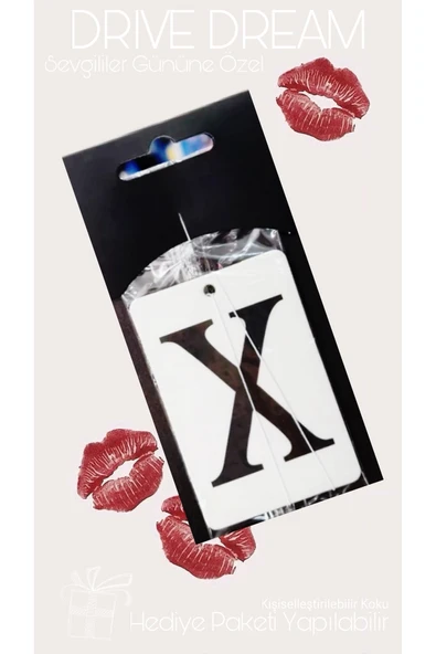 İB GLOBAL Erkek Arkadaşa Özel Kişiselleştirilebilir Araba Ayna Kokusu - Beyaz Öpücük,Sevgililer Gününe Özel - Resim 2