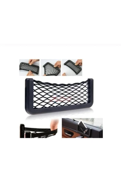 İB GLOBAL Oto Cep Telefonu Ve Malzeme Filesi Araç Içi Fileli Ceplik Malzeme Filesi - Resim 2