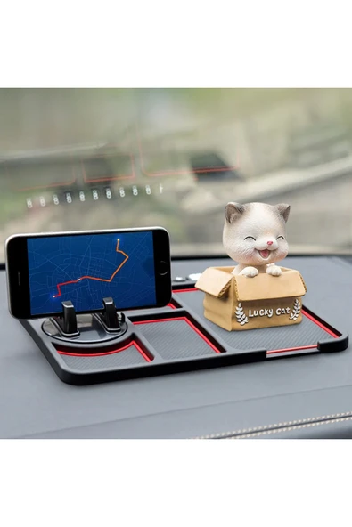 İB GLOBAL Araç Içi Torpido Kaydırmaz Ped Telefon Tutucu Numaratör Organizer Torpido Organizer - 4