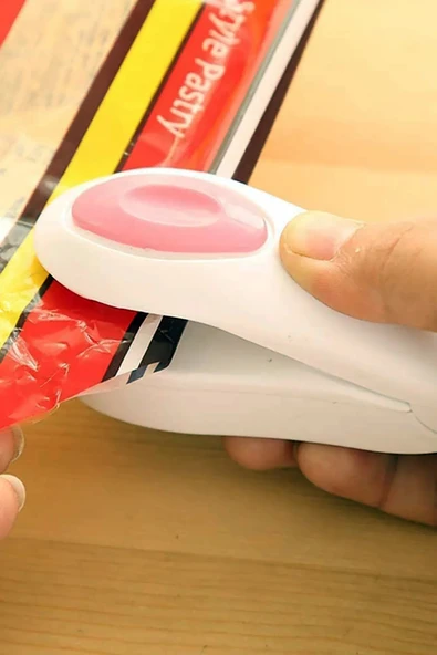 İB GLOBAL Yeni Nesil Poşet Kapatıcı Poşet Vakumlayıcı Pilli Poşet Ağzı Yapıştırıcı Poşet Kapama Aparatı - Resim 3