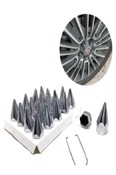 İB GLOBAL SİVRİ BİJON KAPAĞI 17 MM KROM 20'Lİ SET ürün görseli