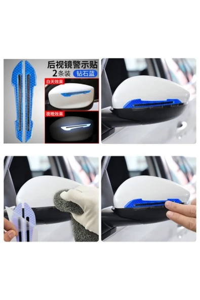 İB GLOBAL Araba Aynası Koruyucu Reflektörlü Şerit 2 Adet - Resim 4