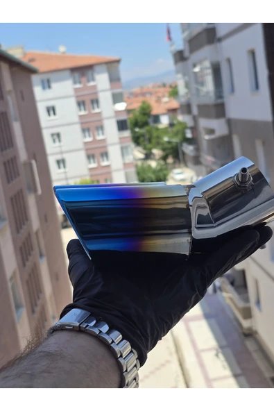 İB GLOBAL Yanık Egzoz Ucu Çift Çıkış Eğik Kafa - Resim 2