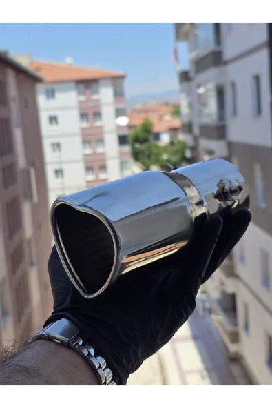 İB GLOBAL Kalpli Egzoz Ucu Krom Egzoz Kafası ürün görseli