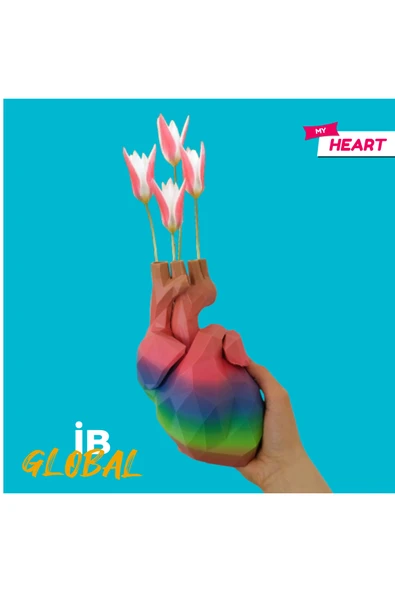 İB GLOBAL KALPLİ VAZO RENK GEÇİŞLİ - 2