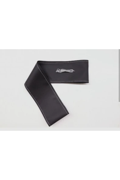 İB GLOBAL Siyah Direksiyon Kılıfı GRİ Dikişli 51x11 cm - 1