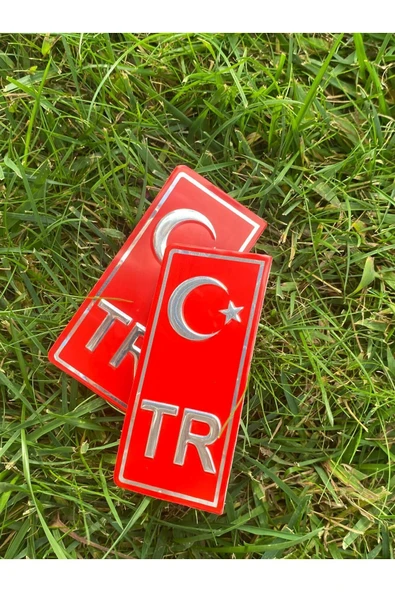 İB GLOBAL Aliminyum TR Plaka Yapıştırma Kırmızı 2'li ürün görseli