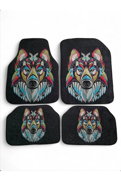 İB GLOBAL DEKOR BASKILI OTO HALI PASPAS TAKIMI ürün görseli