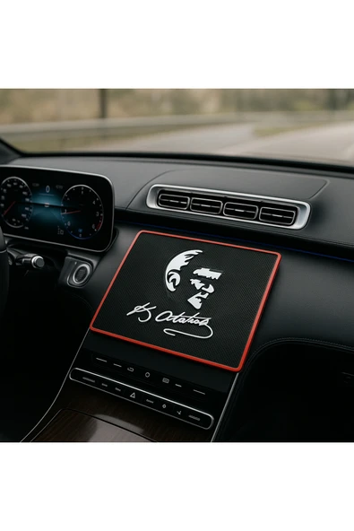 İB GLOBAL ATATÜRK İMZALI Kaymaz Torpido Pedi - ATATÜRK Kaydırmaz Ped - ATAM İMZALI Ped ürün görseli