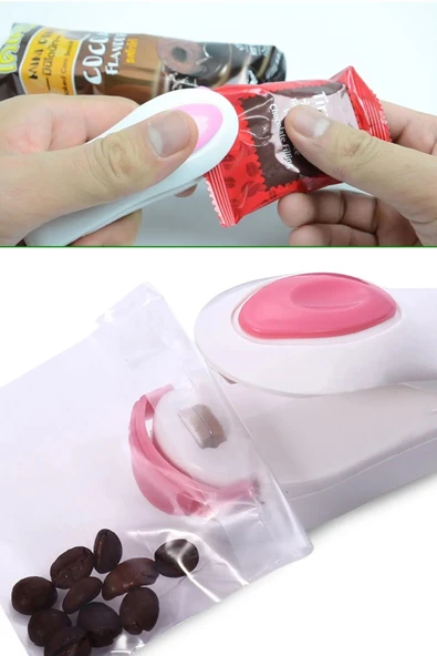 İB GLOBAL Yeni Nesil Poşet Kapatıcı Poşet Vakumlayıcı Pilli Poşet Ağzı Yapıştırıcı Poşet Kapama Aparatı - Resim 6