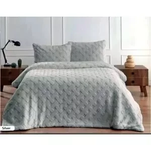 Merinos Diamond Kürk Comforter Set, Çift Kişilik Yorgan Seti (220x240)-Pietra Gri ürün görseli