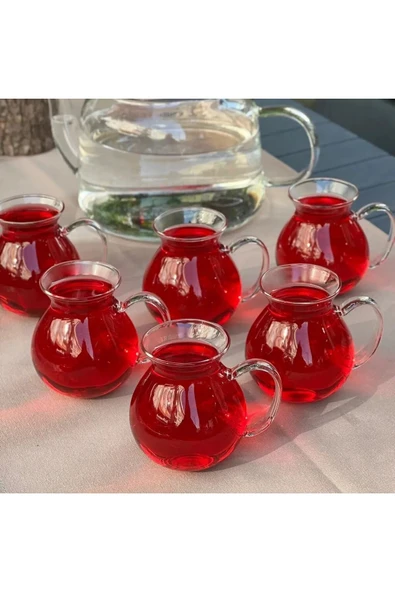 AROW Keyf-i Ala Borosilikat 6'lı Çay Bardağı - 220 ml - 3