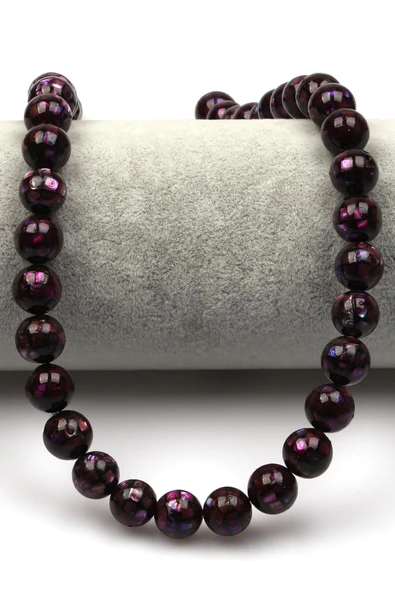 Özel İşçilikli Mor Abalon Sedef Doğaltaş Dizi 10 mm Küre Kesim - Resim 2