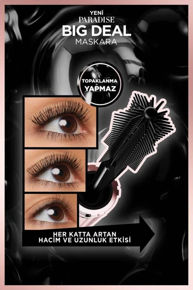 L'Oreal Paris Paradise Big Deal Maskara - Siyah 9.9 ml - Resim 4