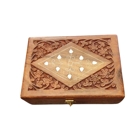 El Yapımı Pirinç Kakma Hint Işi Desenli Takı Kutusu - 3