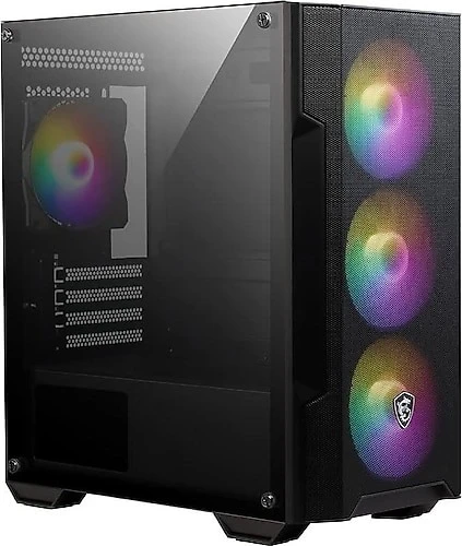 MSI MAG Forge M100A 600W 80+ Akrilik yan panel 3x120mm 1x120mm Auto RGB Fan mATX Gaming Bilgisayar Kasası ürün görseli