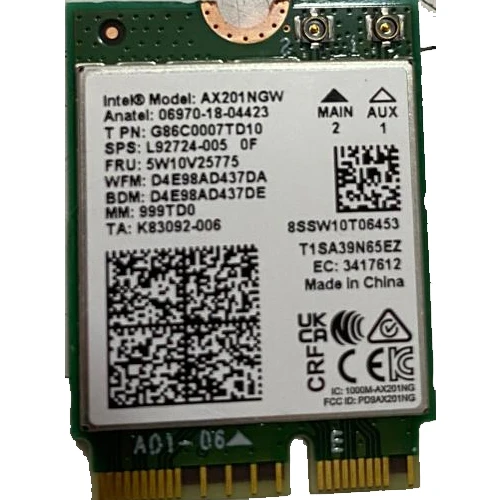 İntel Wi-Fi 6 AX201 Bluetııth 5.0 WiFi Kart (Anten Yok) ürün görseli