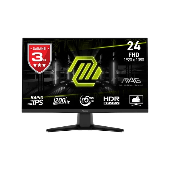 Msı 23.8 Mag 242F 1920X1080 (Fhd) 16:9 Flat Rapıd IPS 200HZ 0.5ms (Gtg) Freesync Premıum Gamıng Monıtor