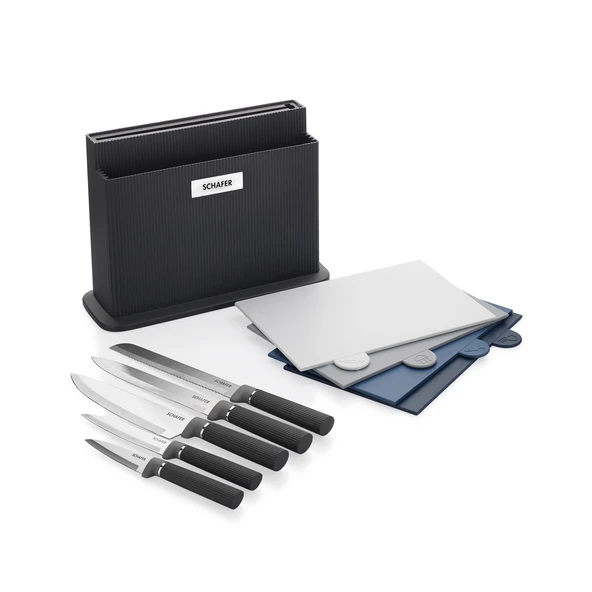 Schafer Forge Kesme Tahtası/Bıçak Seti 10 Parça-Siyah - 5