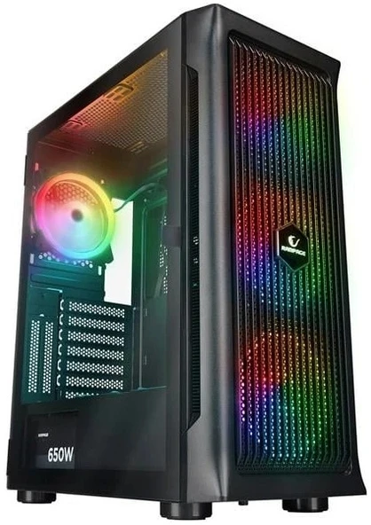 RAMPAGE PROLIX 650W 80+ Mesh Panel Temper Camlı + Argb Fanlı GAMING ATX KASA SIYAH ürün görseli