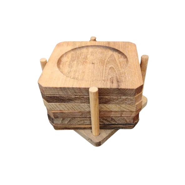 Ceviz Ağacından Bardak Altlığı Takımı