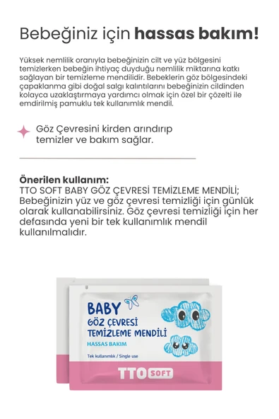 Tto Soft Baby Bebek Göz Çevresi Temizleme Mendili 12'li - 4
