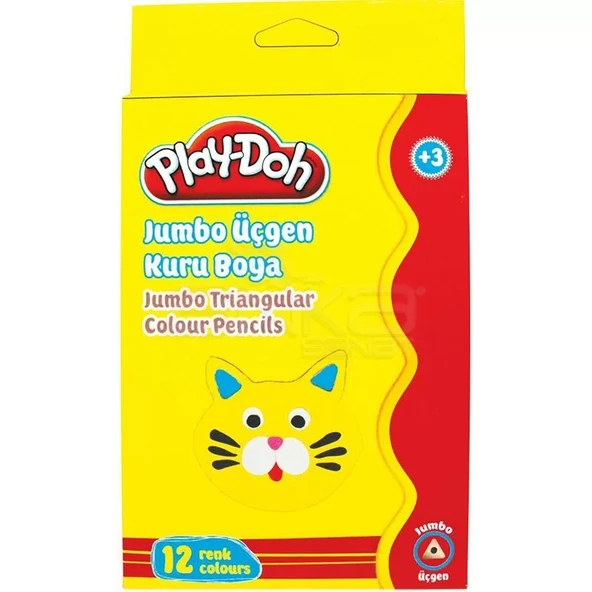 Play-Doh 12 Renk Jumbo Üçgen Kuru Boya KU008 ürün görseli