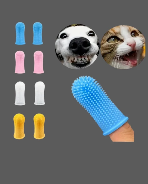 1 Adet - Süper Yumuşak Köpek ve Kedi Parmak Diş Fırçası | Yavru Köpekler ve Küçük Evcil Hayvanlar İçin Nazik Diş Temizleme Aracı | Stoktaki Uygun Renge Göre Gönderilecektir - 3
