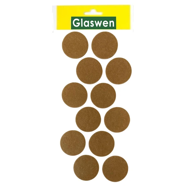 Yapışkanlı Yuvarlak Keçe Masa Sandalye Parke Zemin Ayak Koruyucu Kaydırmaz Keçesi 40 mm (12'Lİ PAKET) - Resim 3