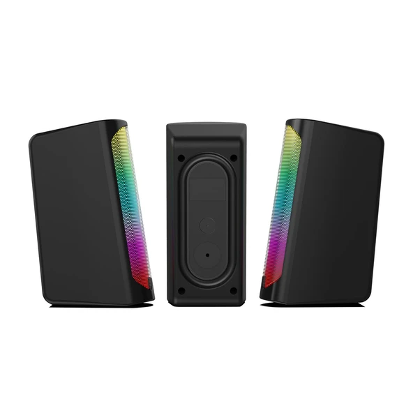 Polosmart PGS403 Kablolu Rainbow Led Aydınlatmalı Gaming Hoparlör Speaker Siyah - 3
