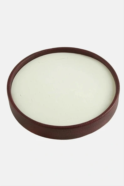 Silindir Model Deri Kumaş Bordo Renk 20/20 cm Batırmalı Yüzük Tablası ürün görseli