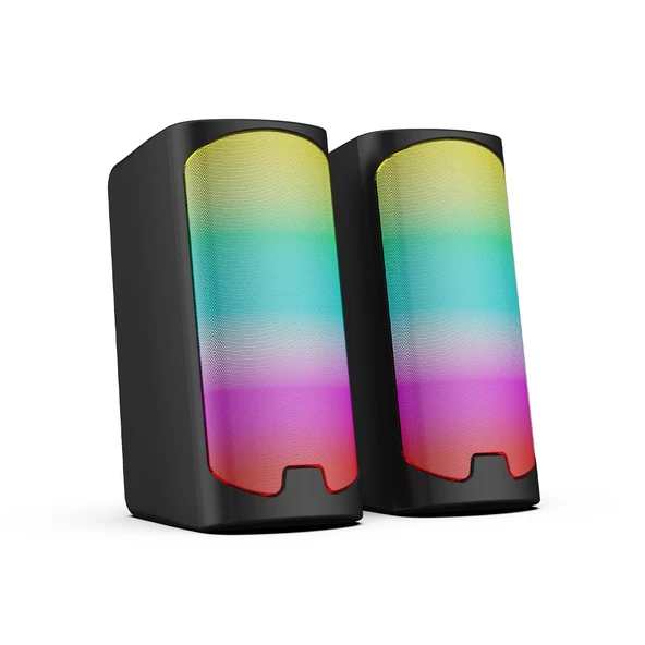 Polosmart PGS403 Kablolu Rainbow Led Aydınlatmalı Gaming Hoparlör Speaker Siyah