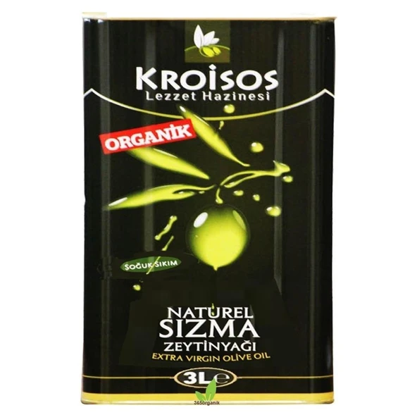 Kroisos Organik Naturel Sızma Zeytinyağı 3 Lt - 1